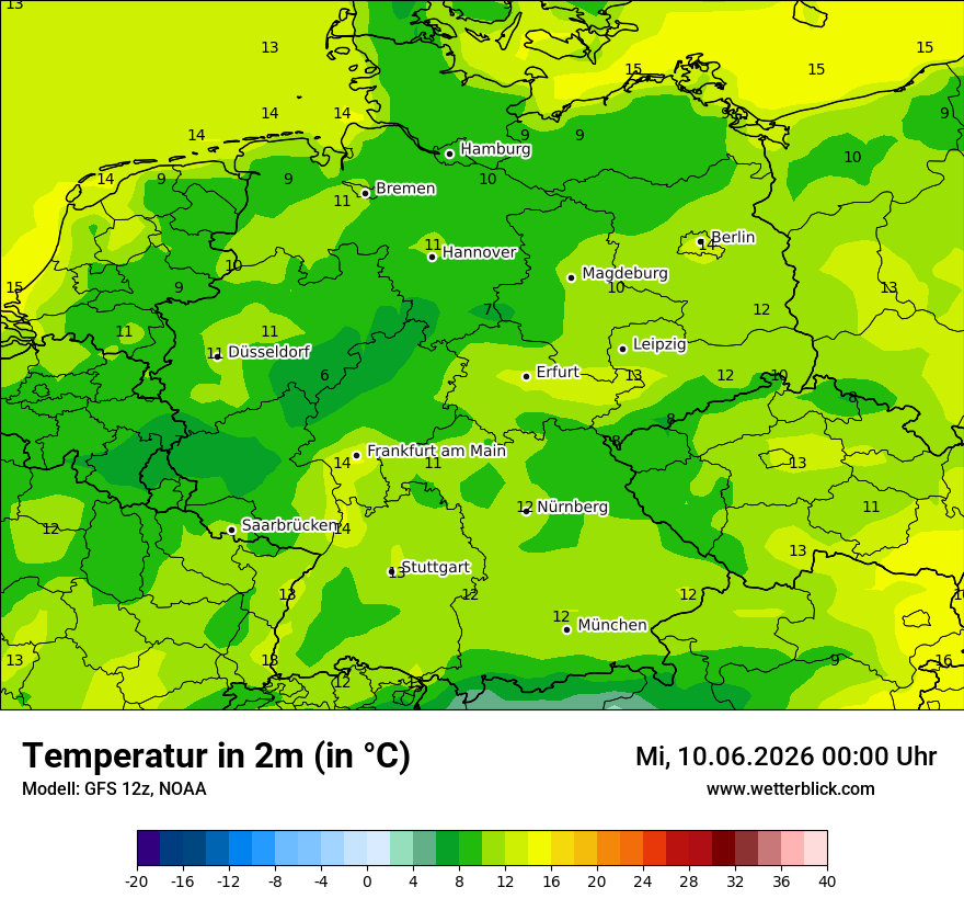 Modellkarte GFS – t2m – deutschland