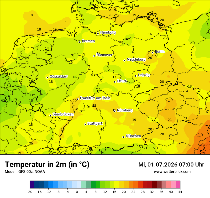 Modellkarte GFS – t2m – deutschland