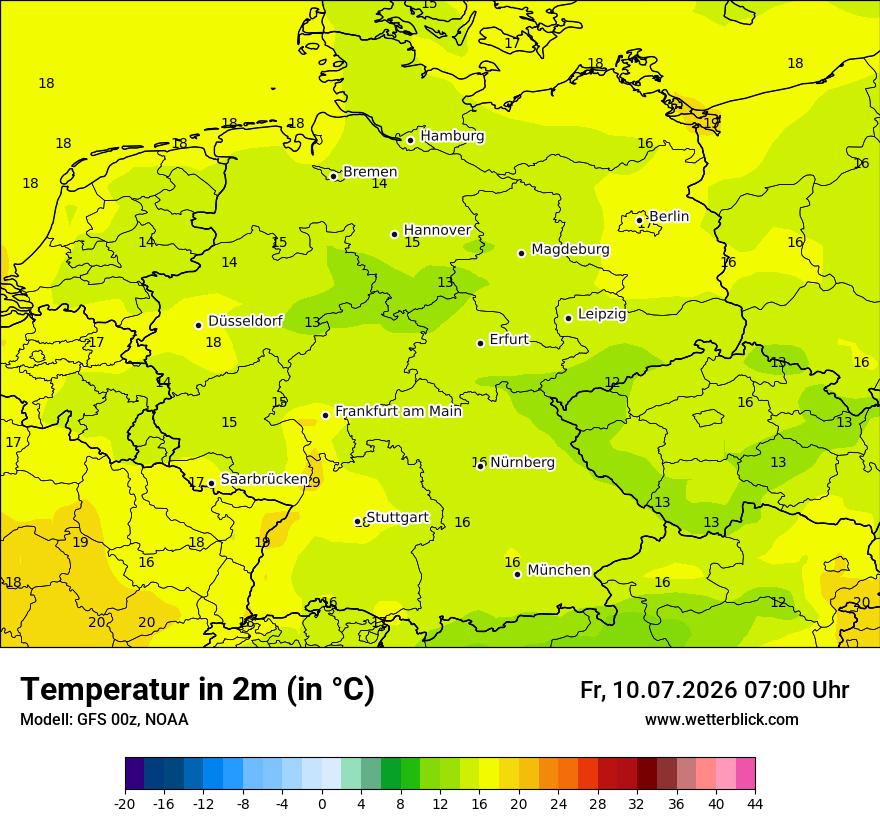 Modellkarte GFS – t2m – deutschland