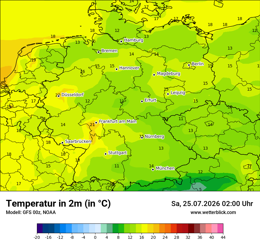 Modellkarte GFS – t2m – deutschland