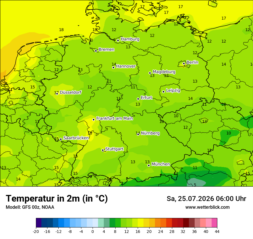 Modellkarte GFS – t2m – deutschland