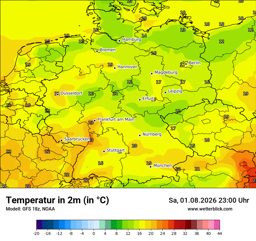 Modellkarte GFS – t2m – deutschland