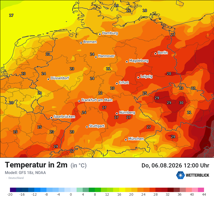 Modellkarte GFS – t2m – deutschland