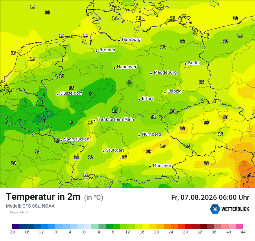 Modellkarte GFS – t2m – deutschland