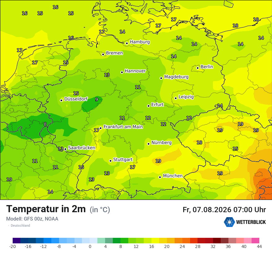 Modellkarte GFS – t2m – deutschland