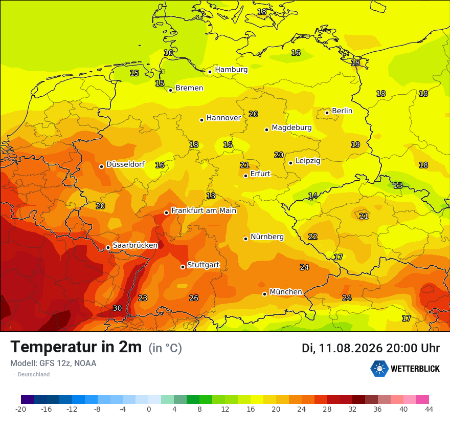 Modellkarte GFS – t2m – deutschland