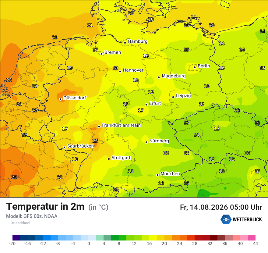 Modellkarte GFS – t2m – deutschland