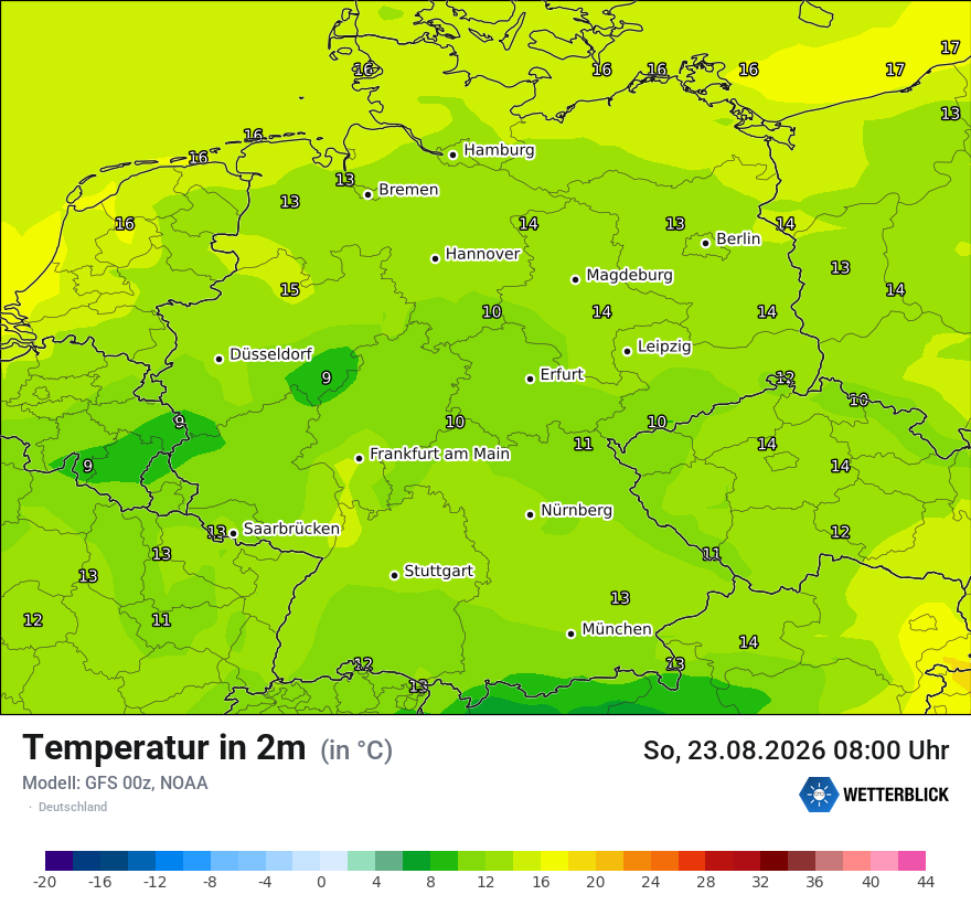 Modellkarte GFS – t2m – deutschland
