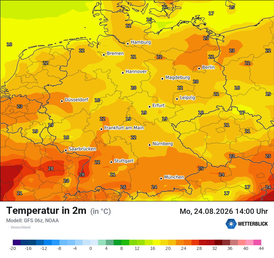 Modellkarte GFS – t2m – deutschland