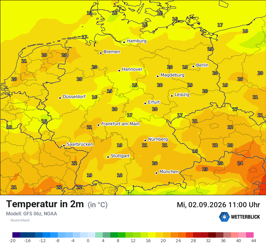 Modellkarte GFS – t2m – deutschland