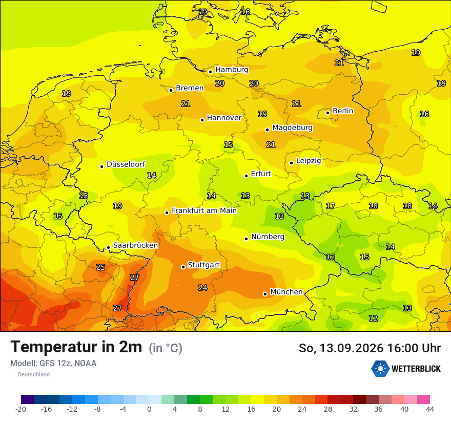 Modellkarte GFS – t2m – deutschland