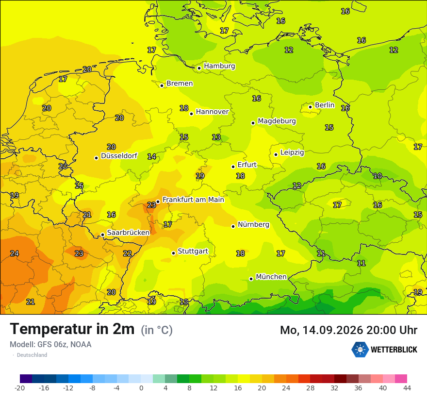 Modellkarte GFS – t2m – deutschland