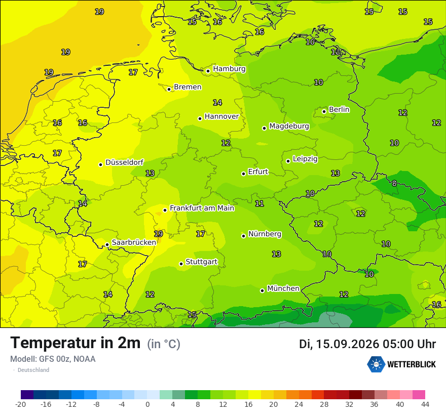 Modellkarte GFS – t2m – deutschland