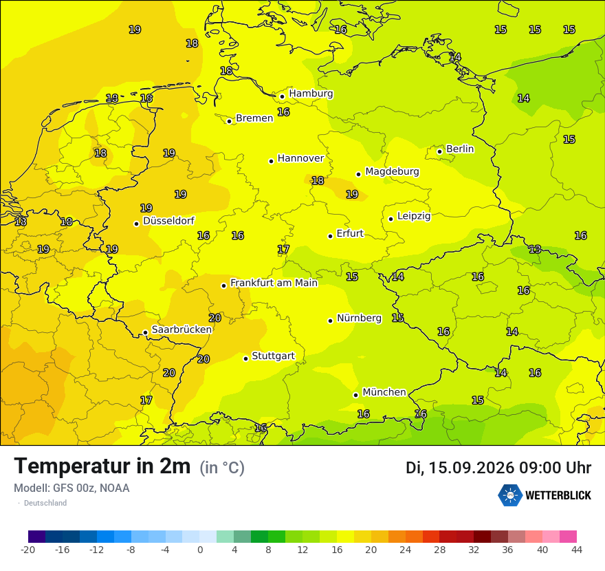Modellkarte GFS – t2m – deutschland
