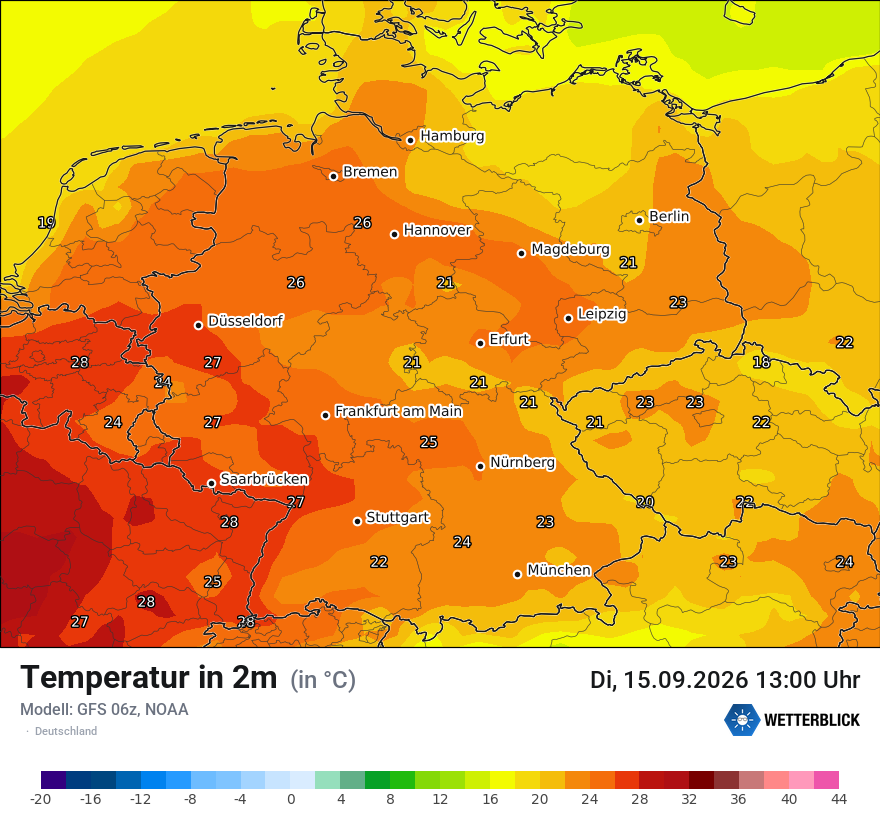 Modellkarte GFS – t2m – deutschland