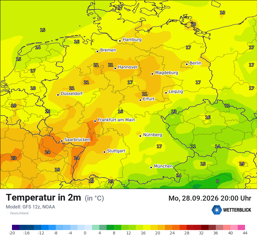 Modellkarte GFS – t2m – deutschland