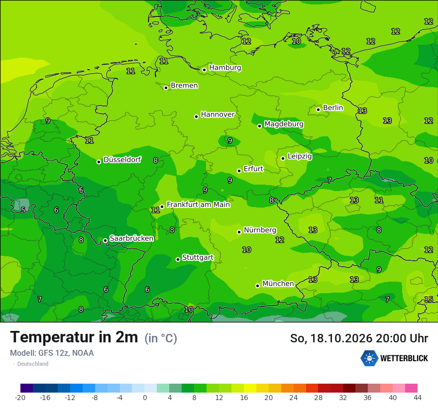 Modellkarte GFS – t2m – deutschland