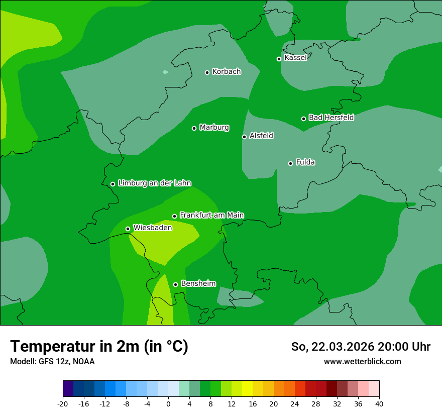 Modellkarte GFS – t2m – he