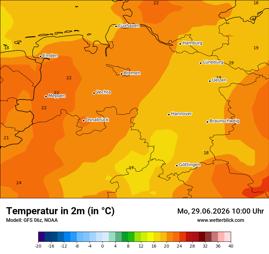 Modellkarte GFS – t2m – ni