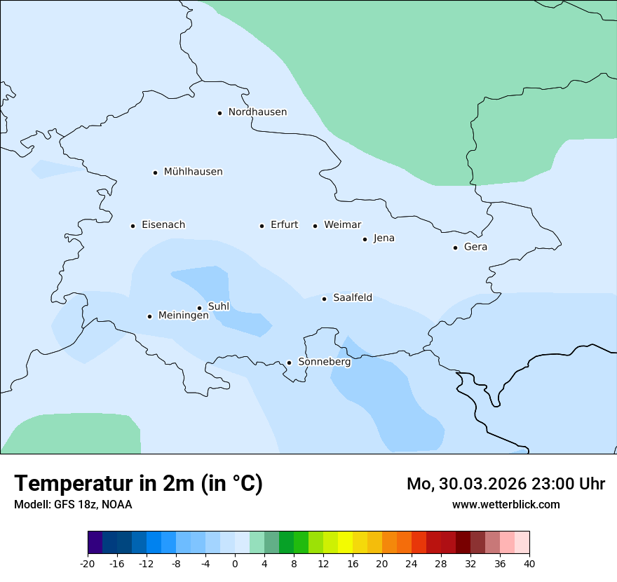 Modellkarte GFS – t2m – th