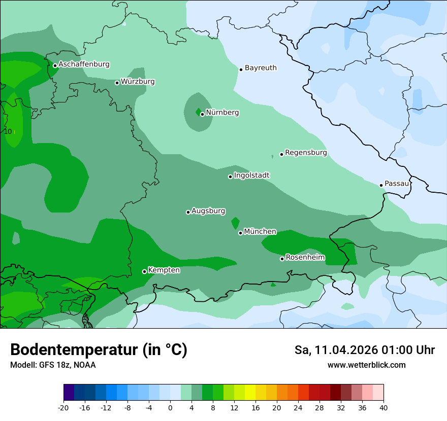 Modellkarte GFS – t_g – by