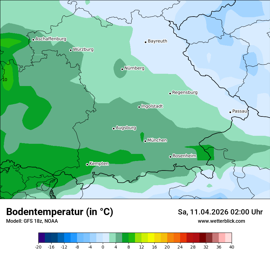 Modellkarte GFS – t_g – by