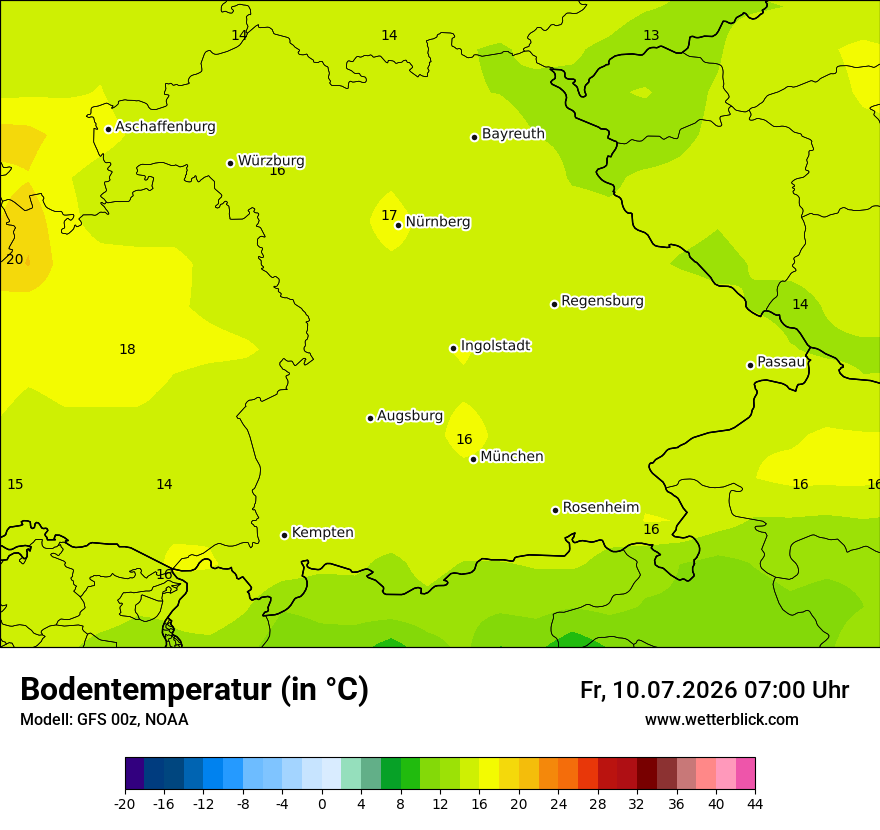 Modellkarte GFS – t_g – by