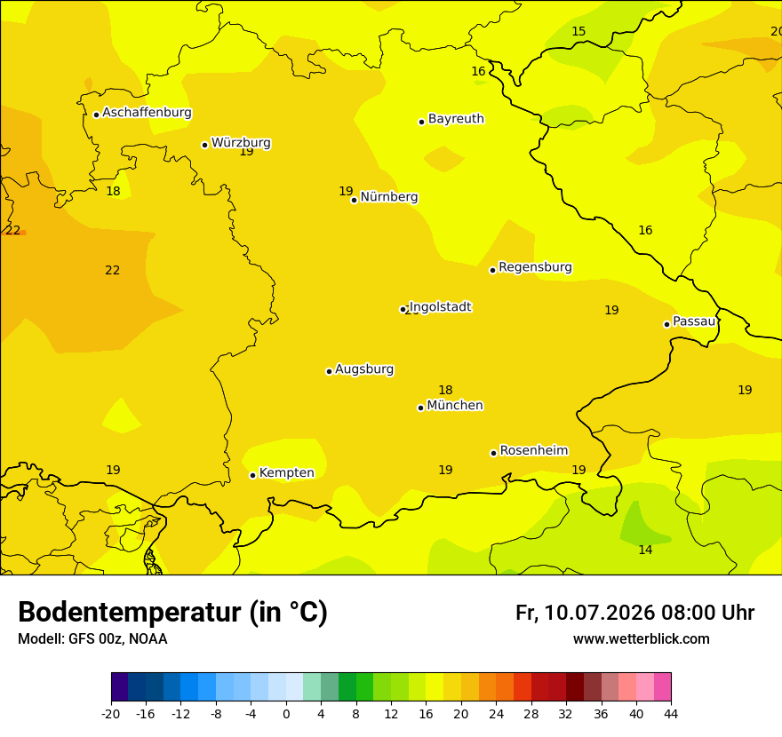 Modellkarte GFS – t_g – by