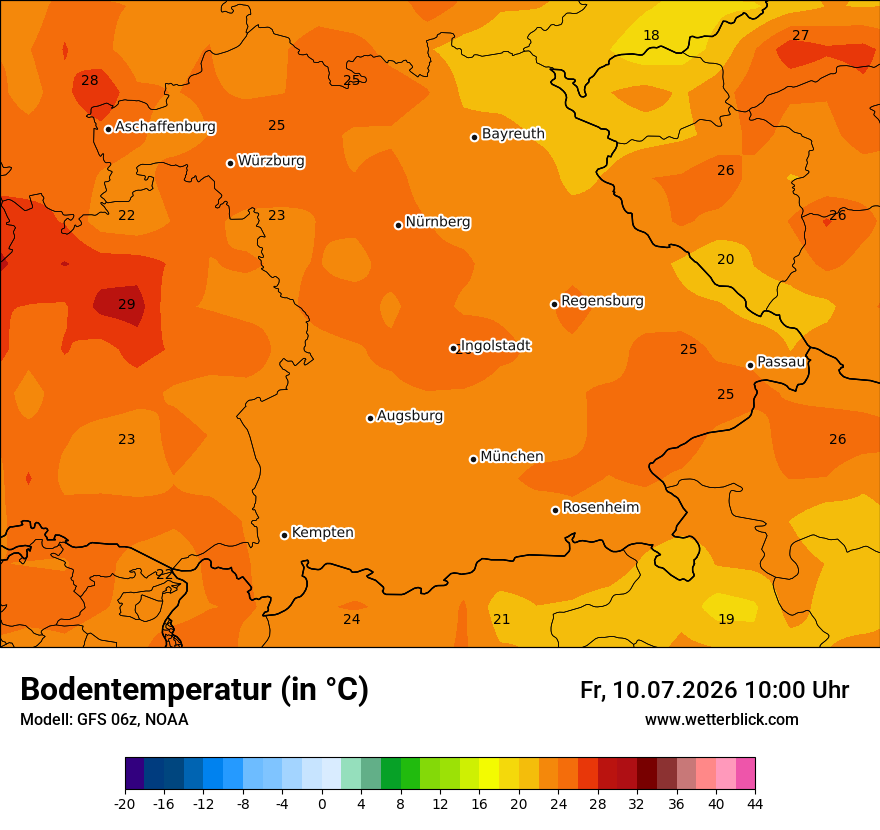 Modellkarte GFS – t_g – by