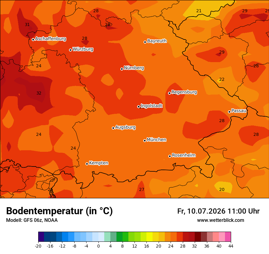 Modellkarte GFS – t_g – by