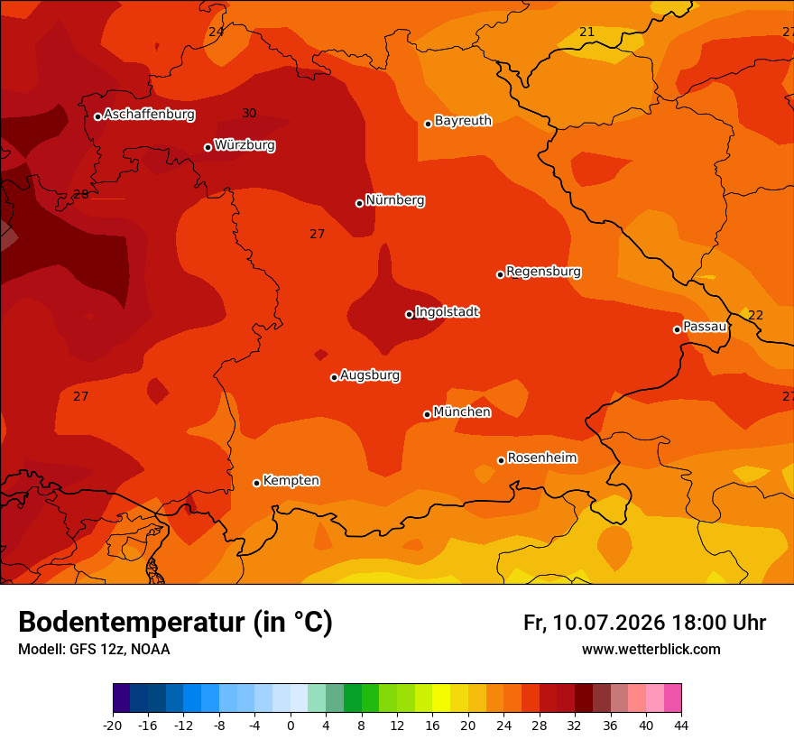 Modellkarte GFS – t_g – by
