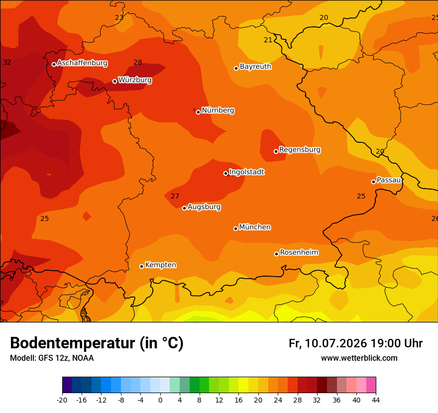 Modellkarte GFS – t_g – by