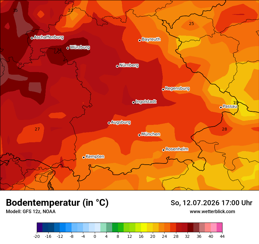 Modellkarte GFS – t_g – by