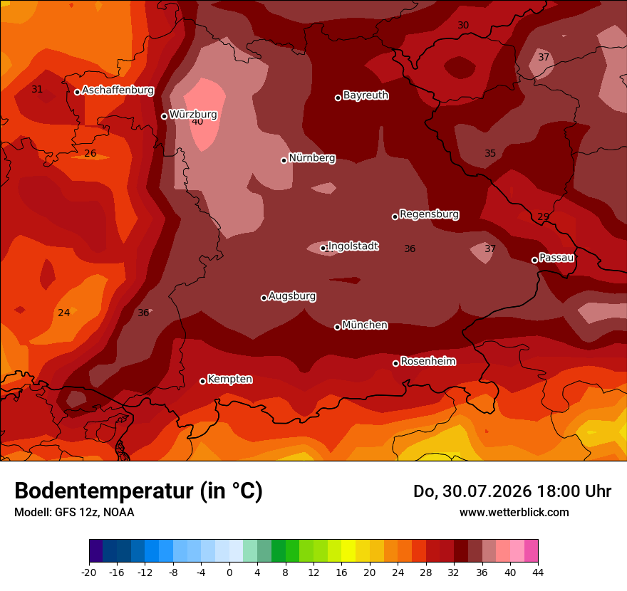 Modellkarte GFS – t_g – by