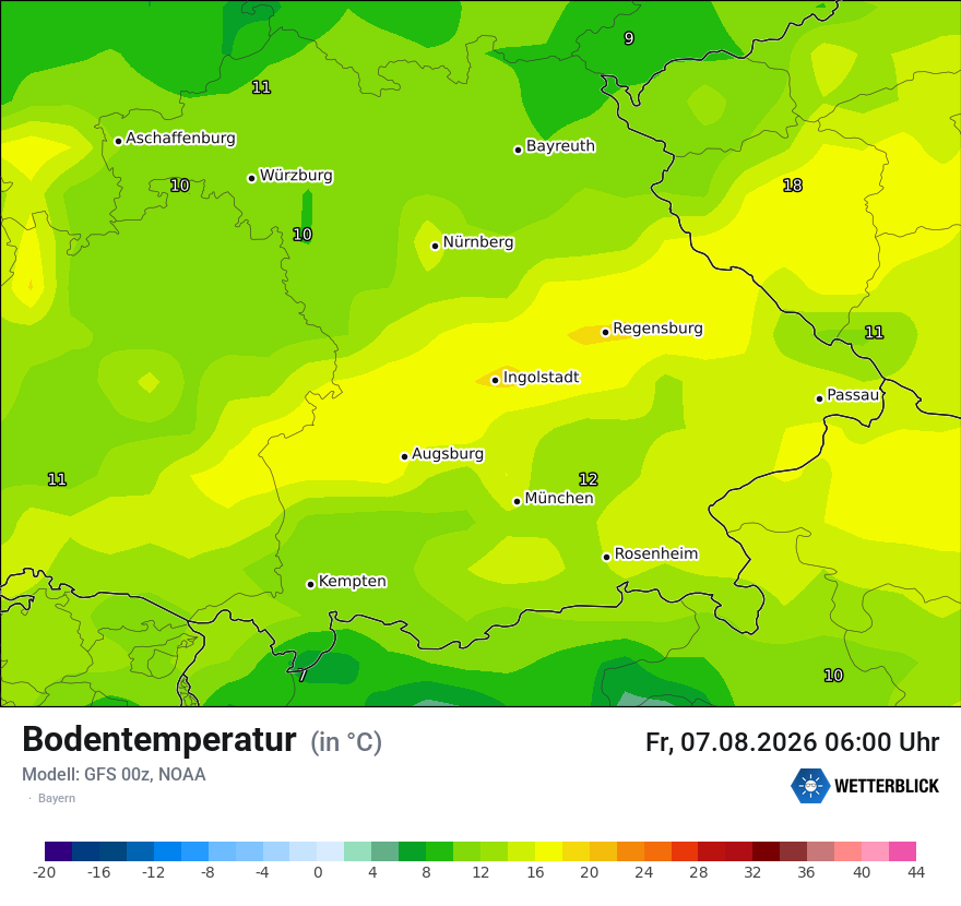 Modellkarte GFS – t_g – by