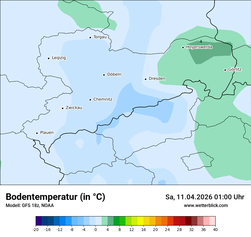 Modellkarte GFS – t_g – sn
