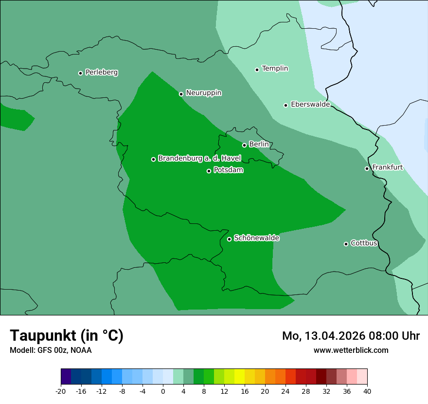 Modellkarte GFS – td – bb