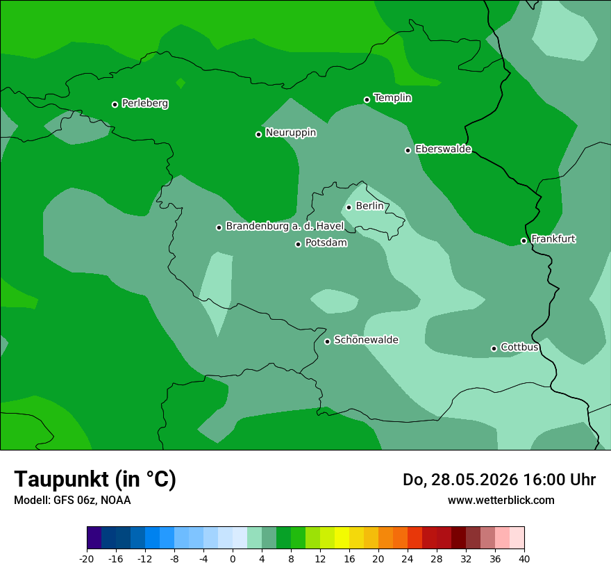 Modellkarte GFS – td – bb