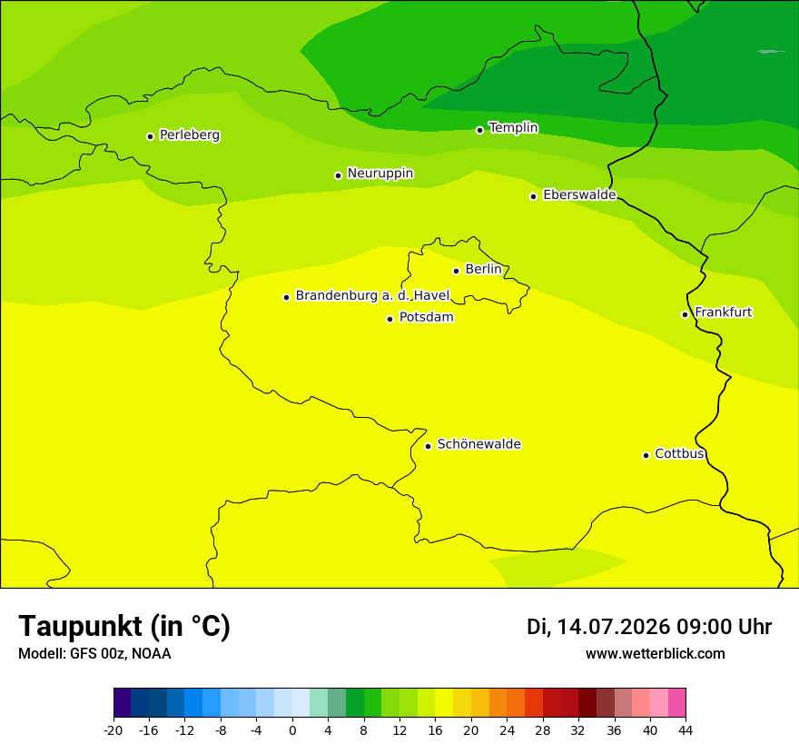 Modellkarte GFS – td – bb