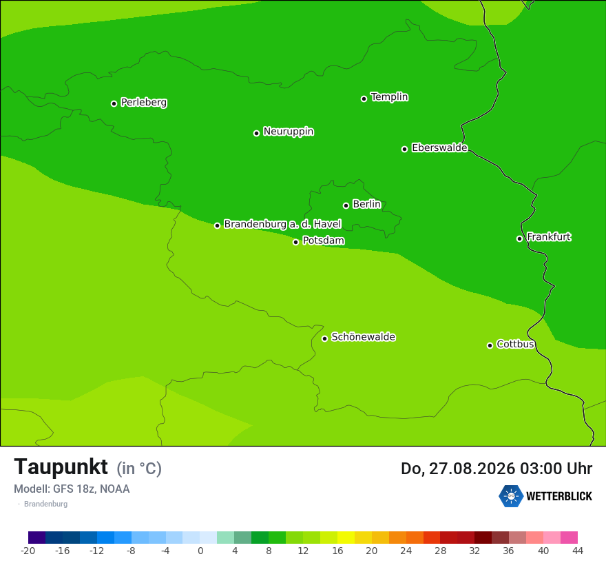 Modellkarte GFS – td – bb