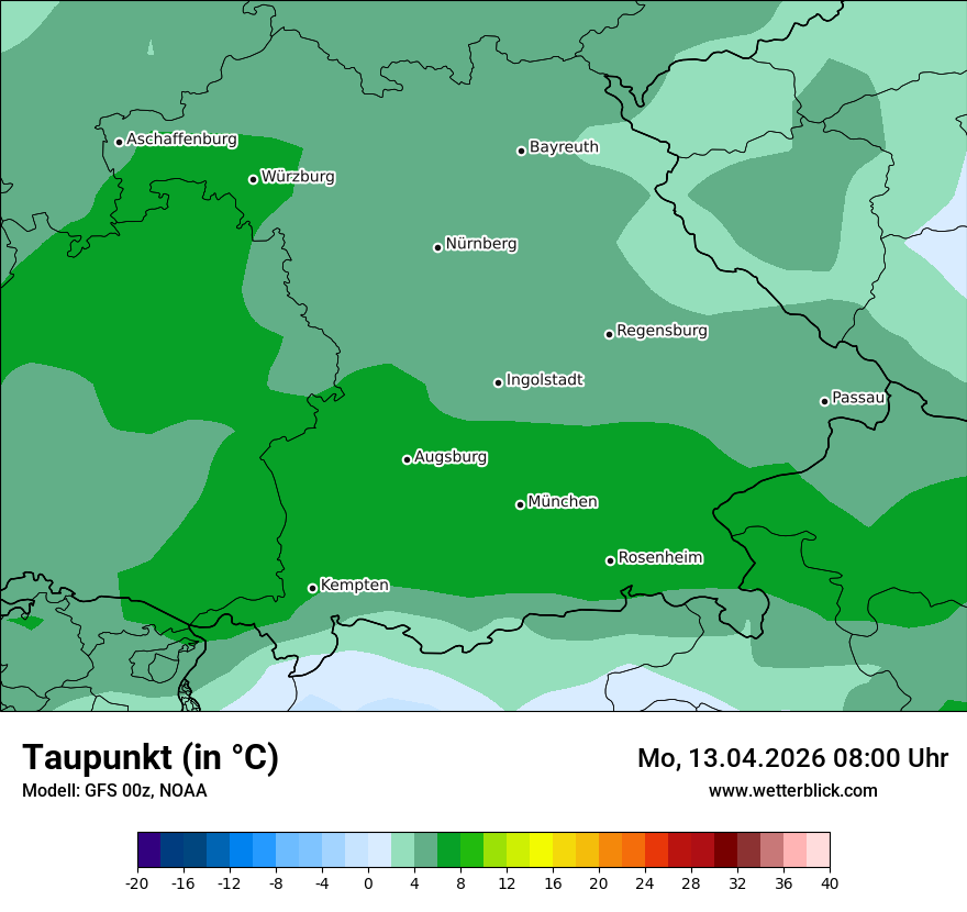 Modellkarte GFS – td – by