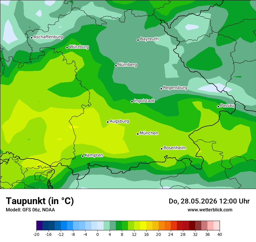Modellkarte GFS – td – by