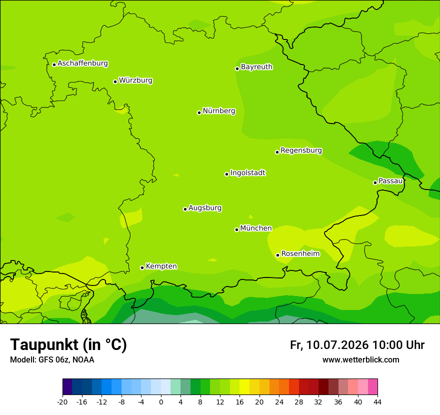 Modellkarte GFS – td – by