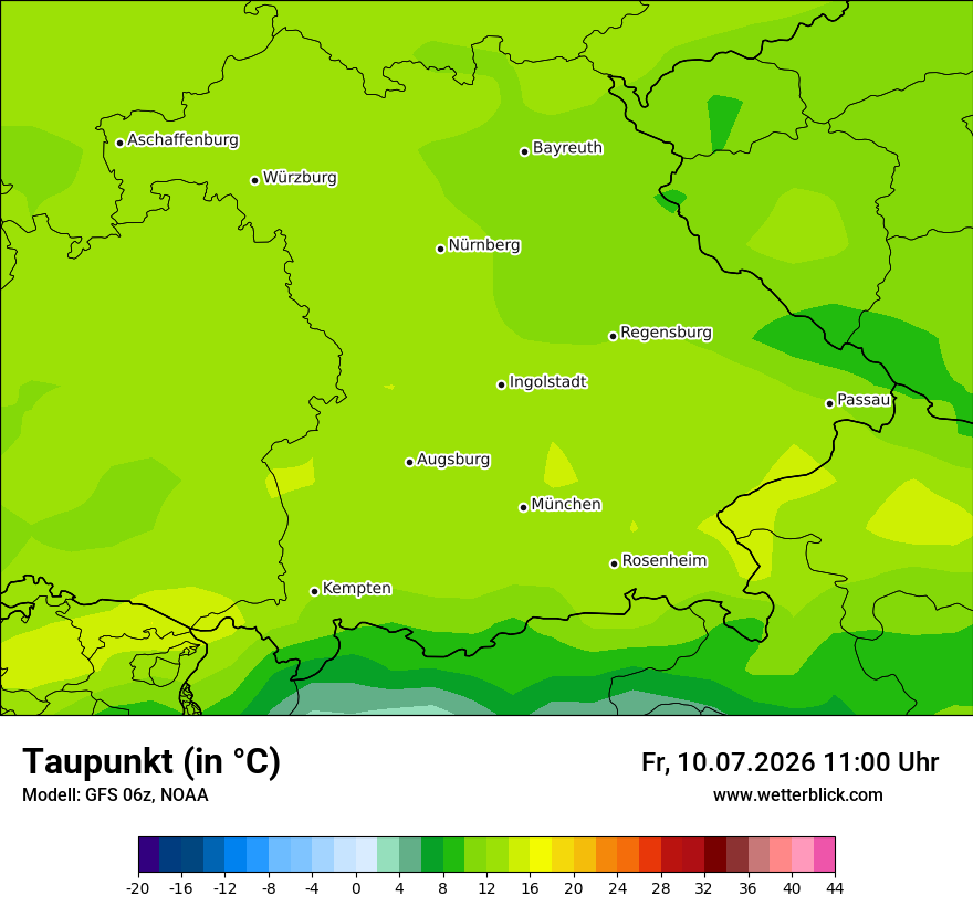 Modellkarte GFS – td – by