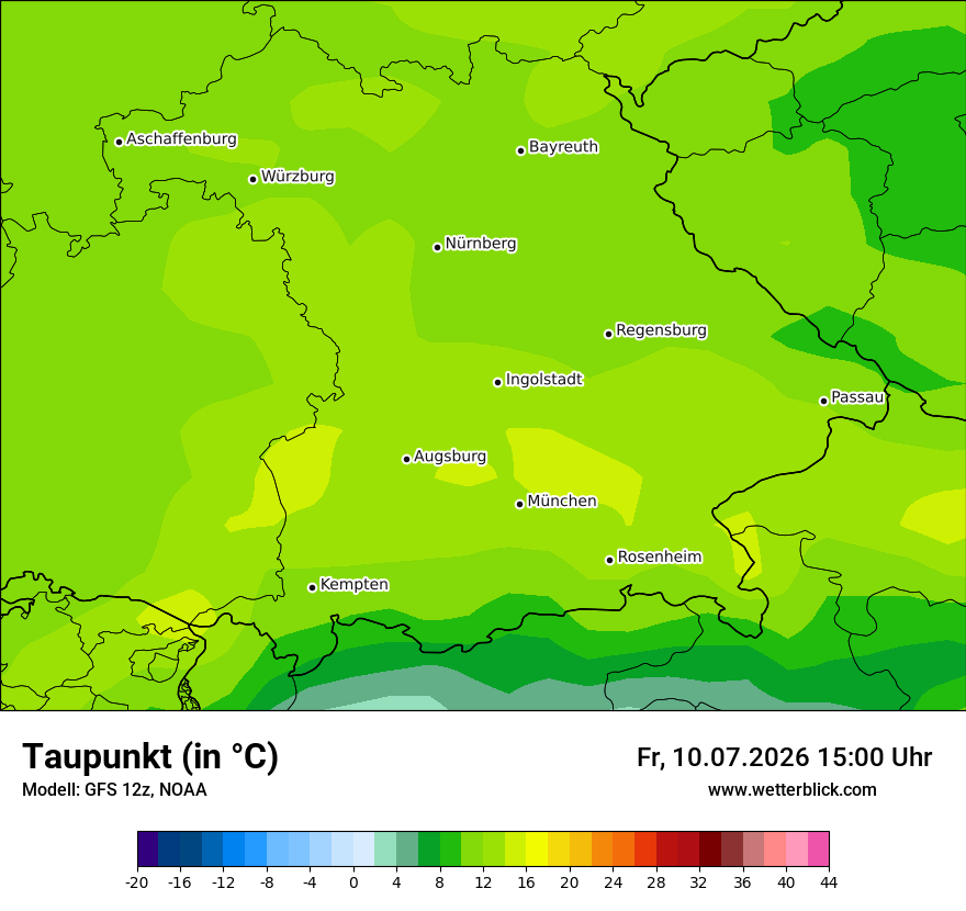 Modellkarte GFS – td – by