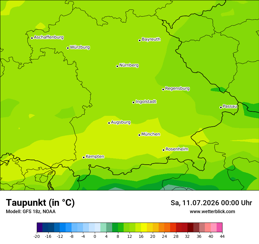 Modellkarte GFS – td – by