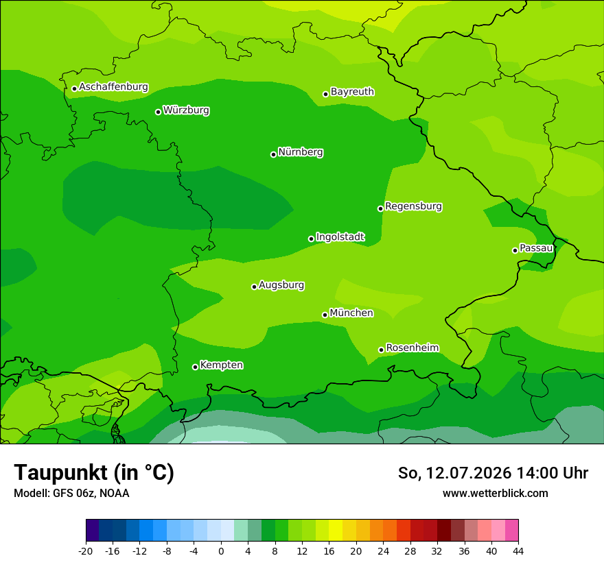 Modellkarte GFS – td – by