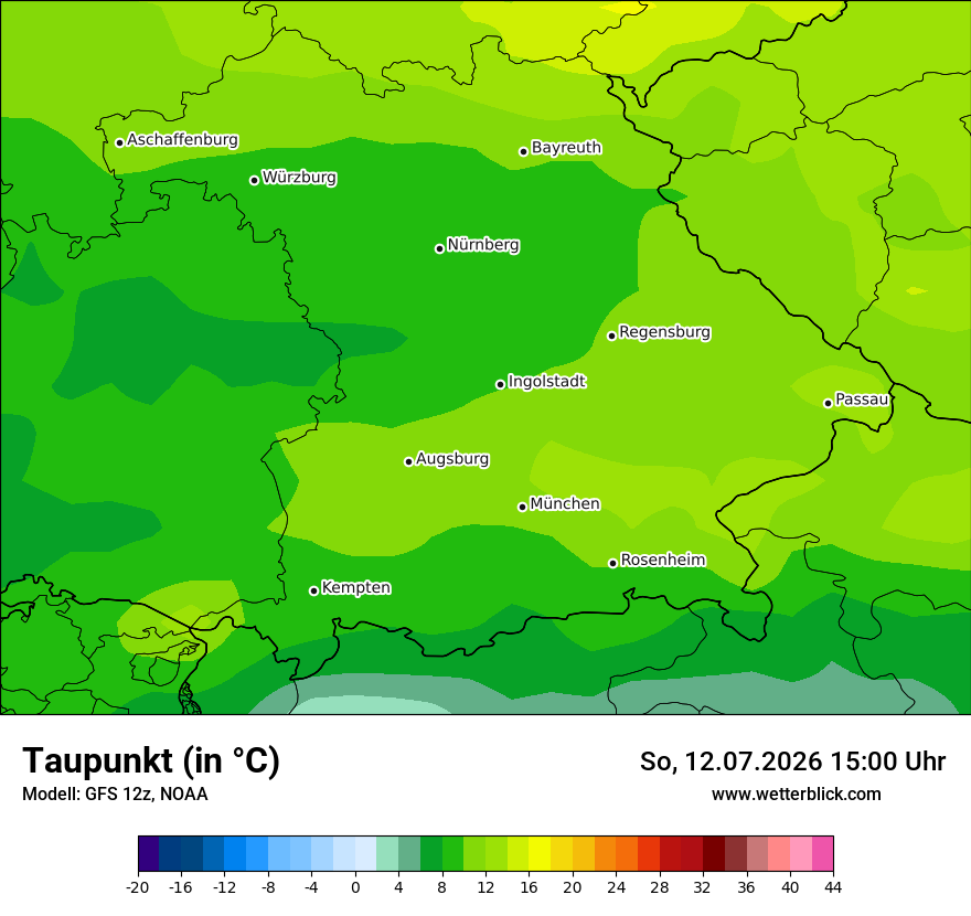 Modellkarte GFS – td – by