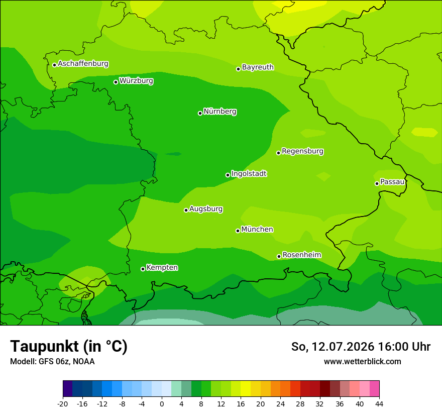 Modellkarte GFS – td – by