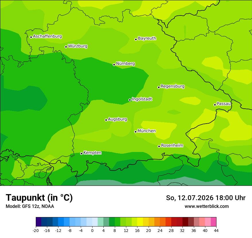 Modellkarte GFS – td – by